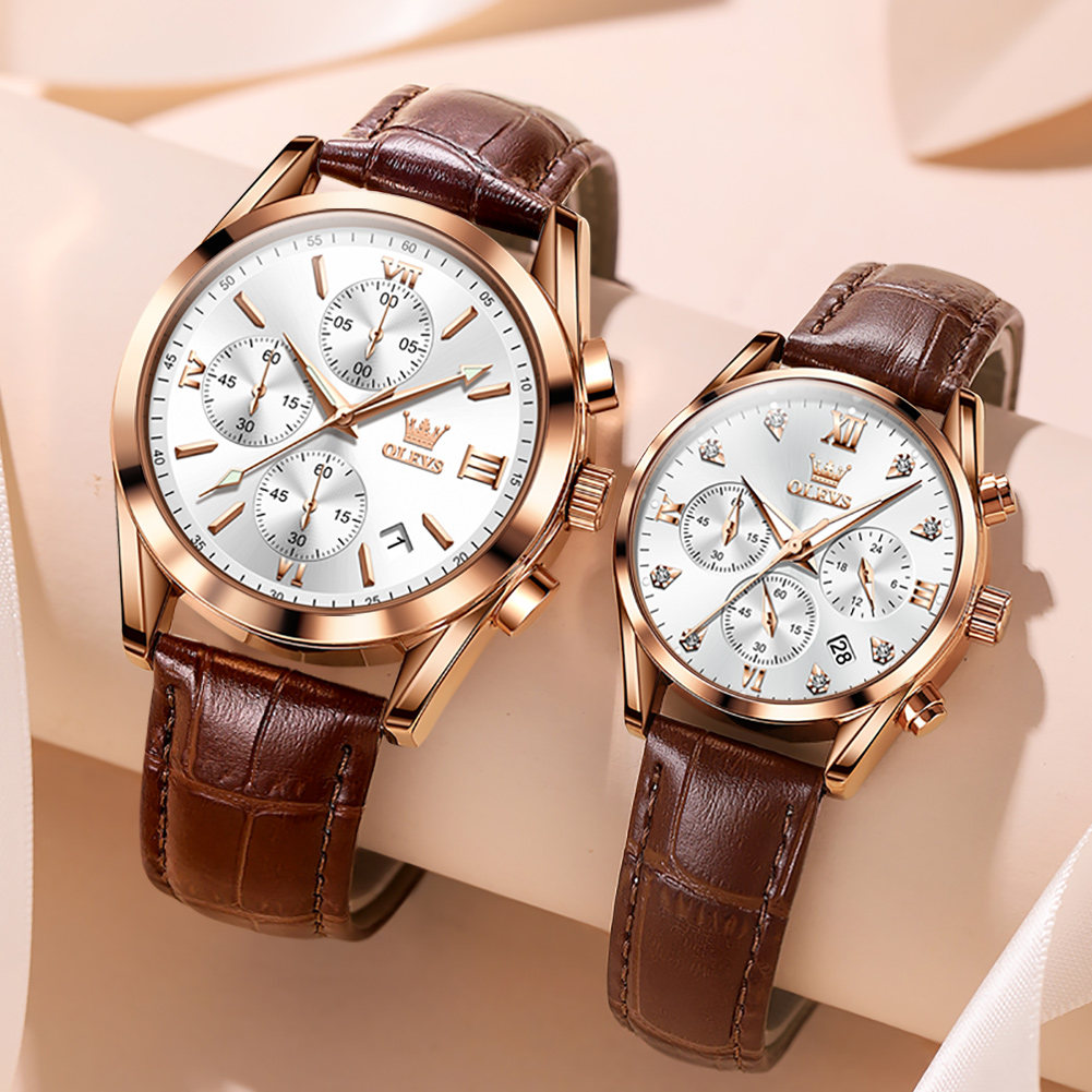 Leather Watch Band Men - OLEVS sevgili saati erkekler kadınlar için