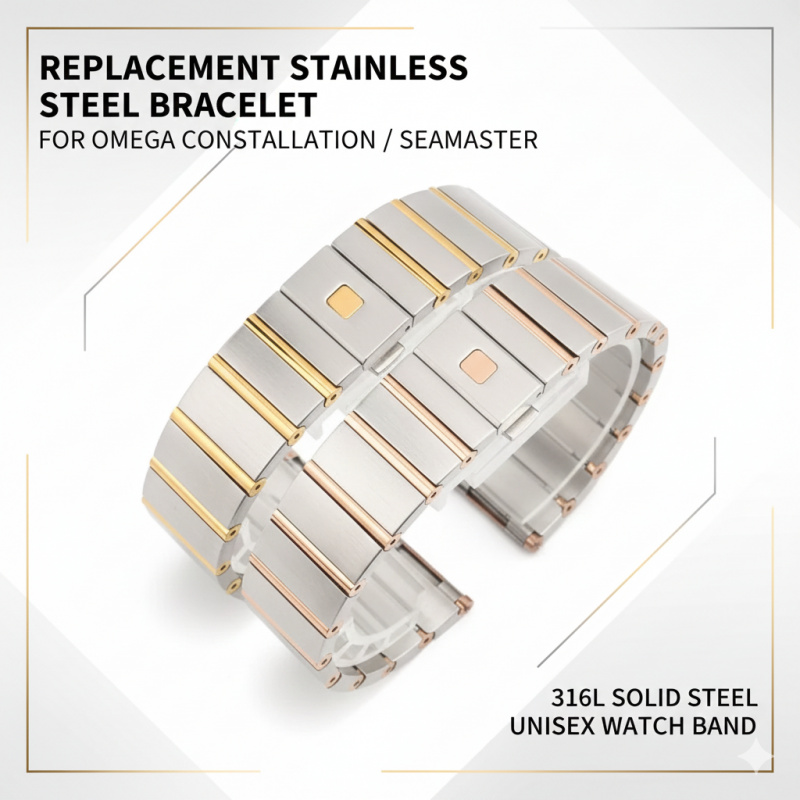 Omega Watch Constellation - Yedek 23mm 25mm Çelik Kayış Omega