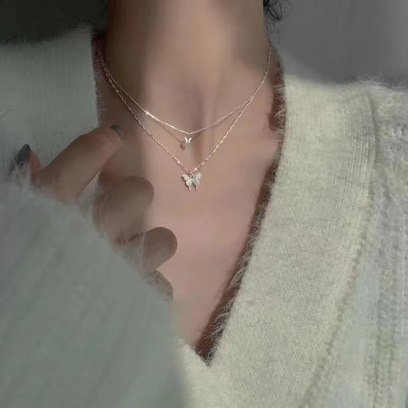 Butterfly Clasp Deployant - Yeni Parlak Kelebek Kolye Bayanlar Zarif