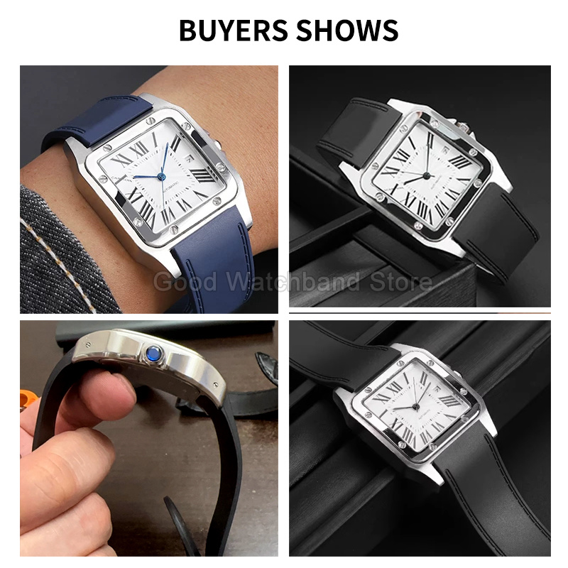 Siyah Mavi Yüksek Kaliteli Kau - Cartier Watch Santos incelemesi ve fiyatı