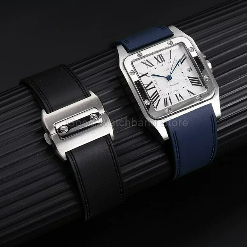 Siyah Mavi Yüksek Kaliteli Kau - Cartier Watch Santos incelemesi ve fiyatı