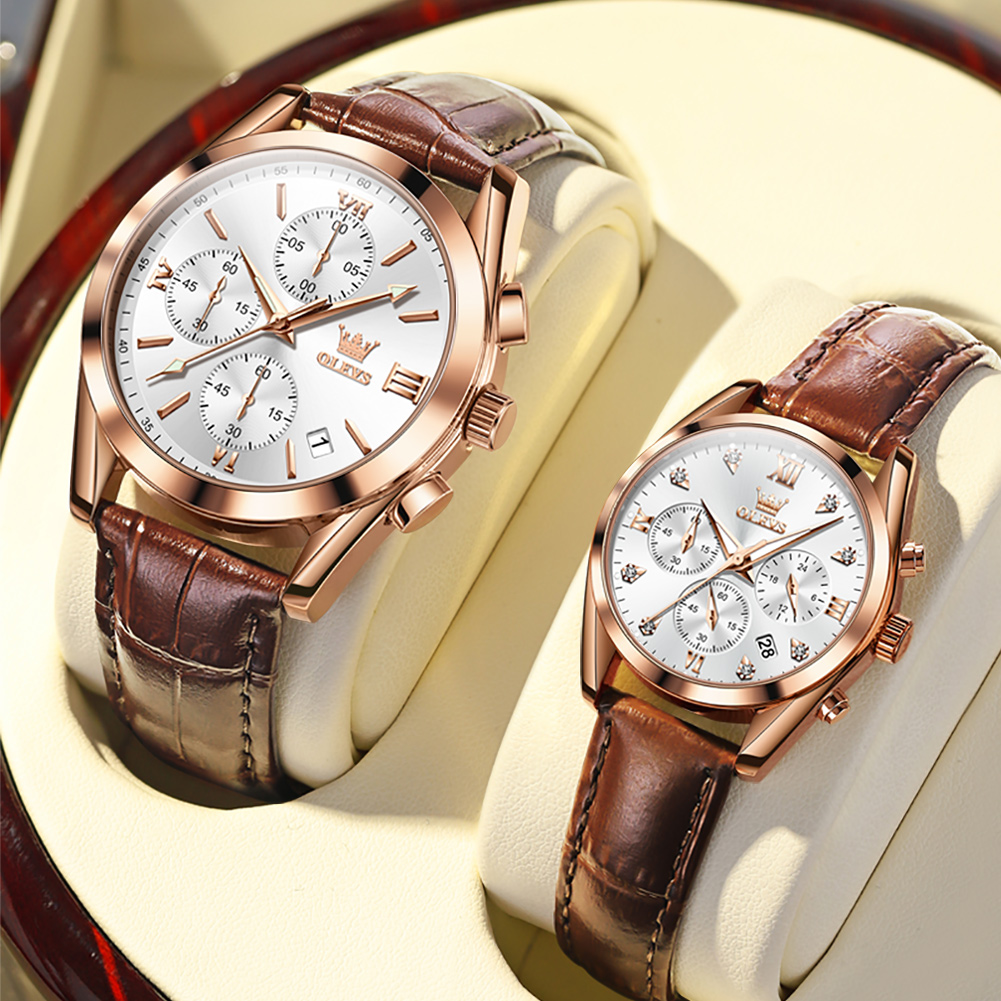 OLEVS sevgili saati erkekler k - Leather Watch Band Men incelemesi ve fiyatı