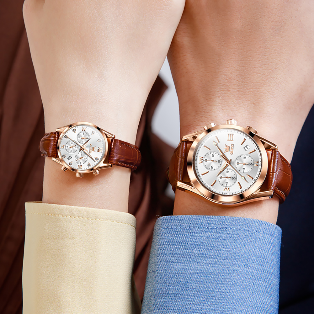 OLEVS sevgili saati erkekler k - Leather Watch Band Men incelemesi ve fiyatı