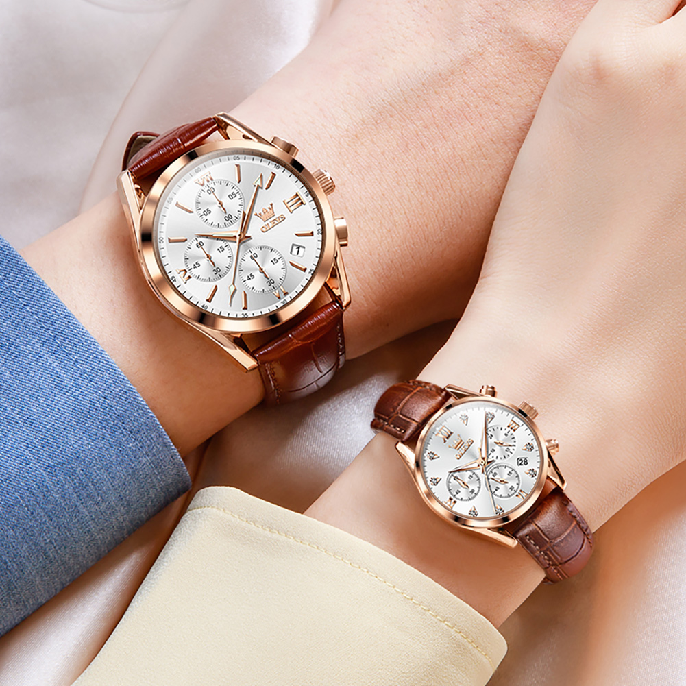 OLEVS sevgili saati erkekler k - Leather Watch Band Men incelemesi ve fiyatı